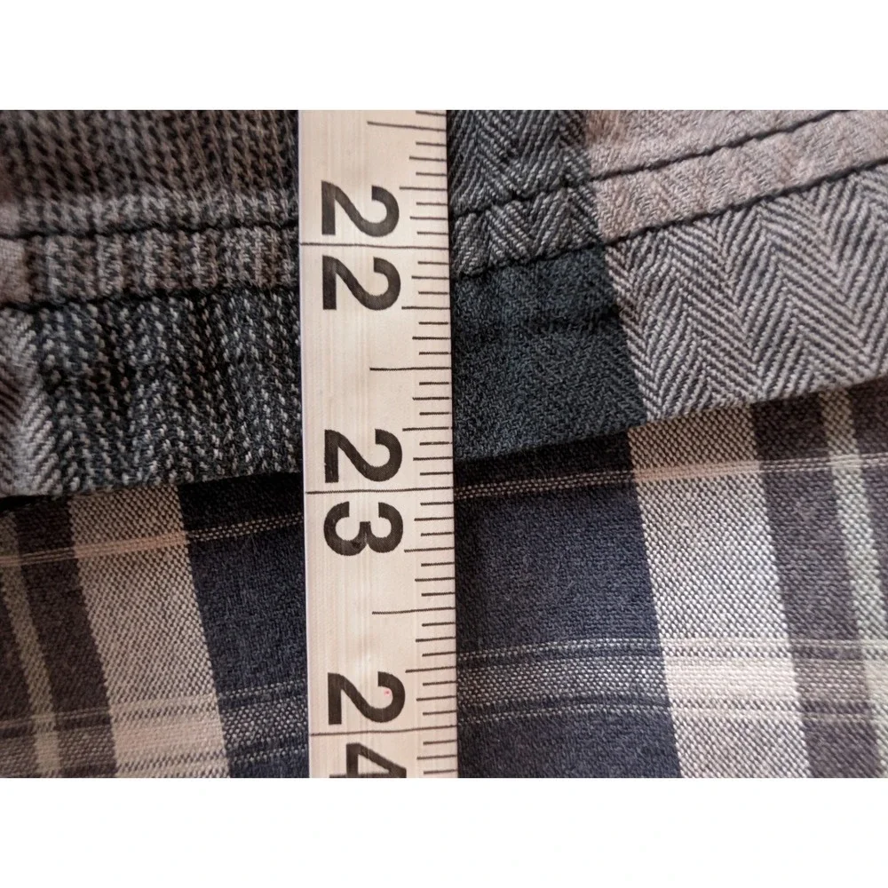 VTG 90s Y2K OP Plaid Bermuda Cargo Shorts Mens 38 Grey Black Plaid Skate Utility